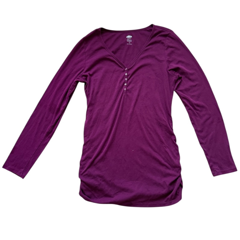 Old Navy Purple Long Sleeve V-Neck Maternity Top